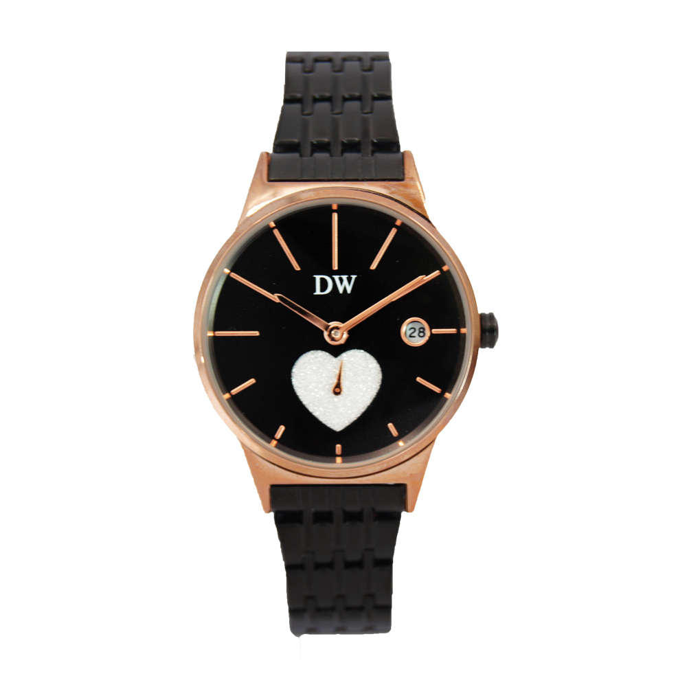 【DW 島武】D3223 心型簡約 氣質女士 不鏽鋼腕錶-