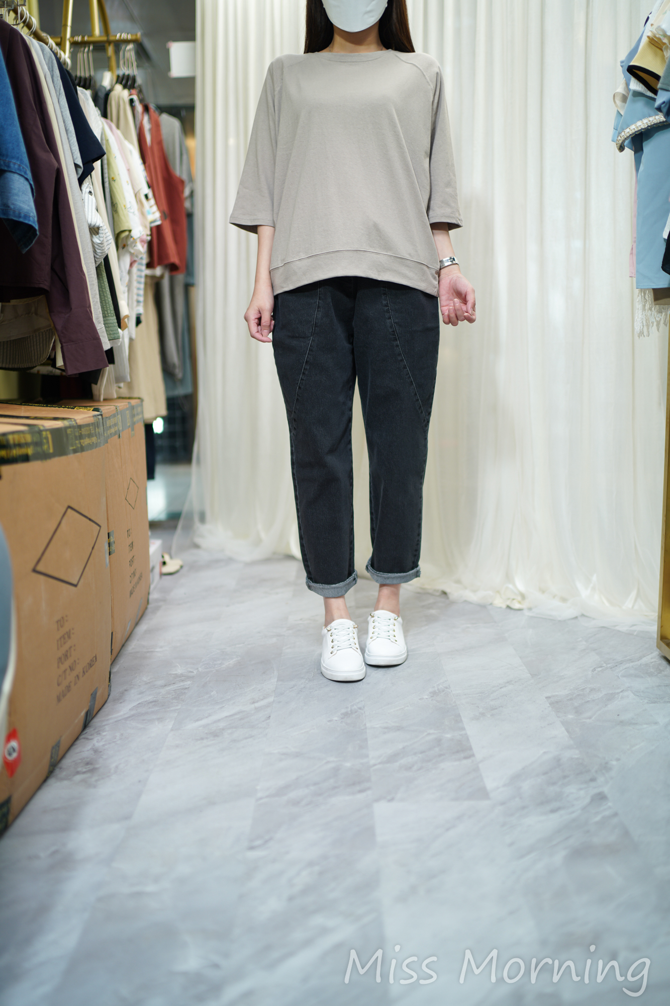 淨色簡約上衣(14082)&悠閑彈彈性褲(33793)