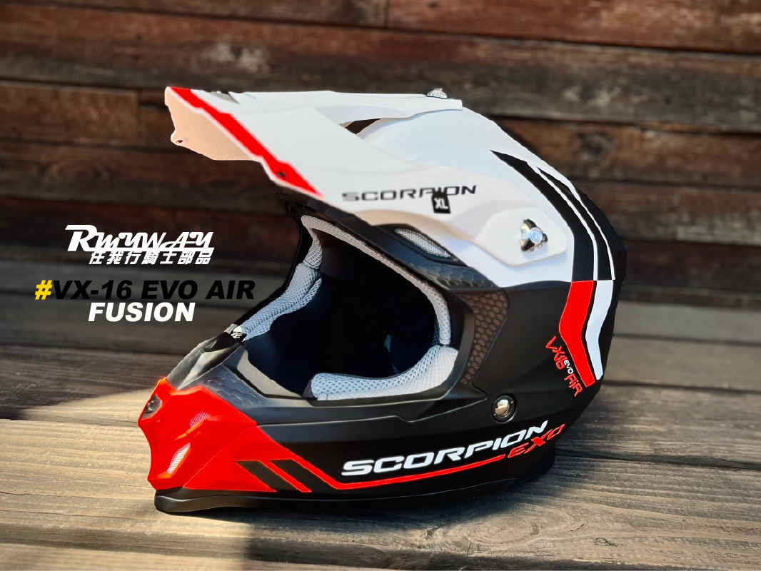 SCORPION VX-16 FUSION MATT BLACK RED 彩繪 消光黑紅  越野帽
