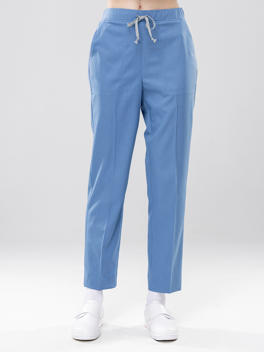 【 AB912-B5 】男女通用-鬆緊抽繩長褲-AB柔挺布-北歐藍