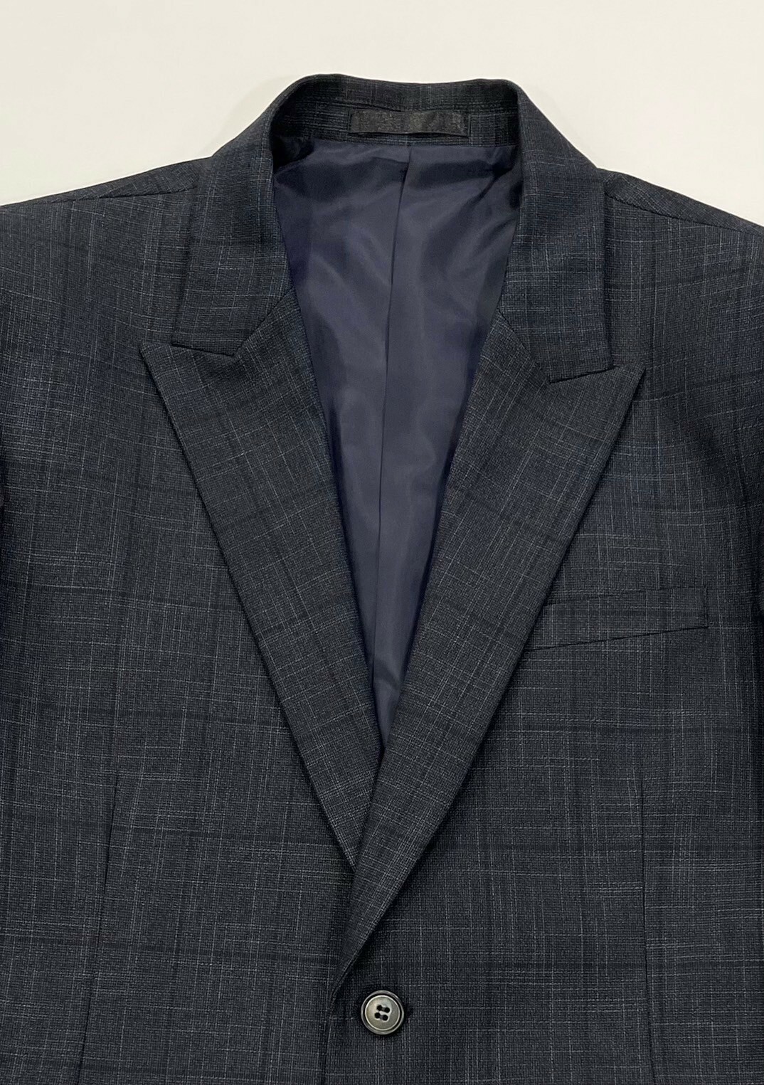 藍灰色窗格式格紋西裝外套01