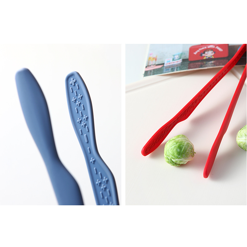 韓國製粉彩矽膠餐夾L