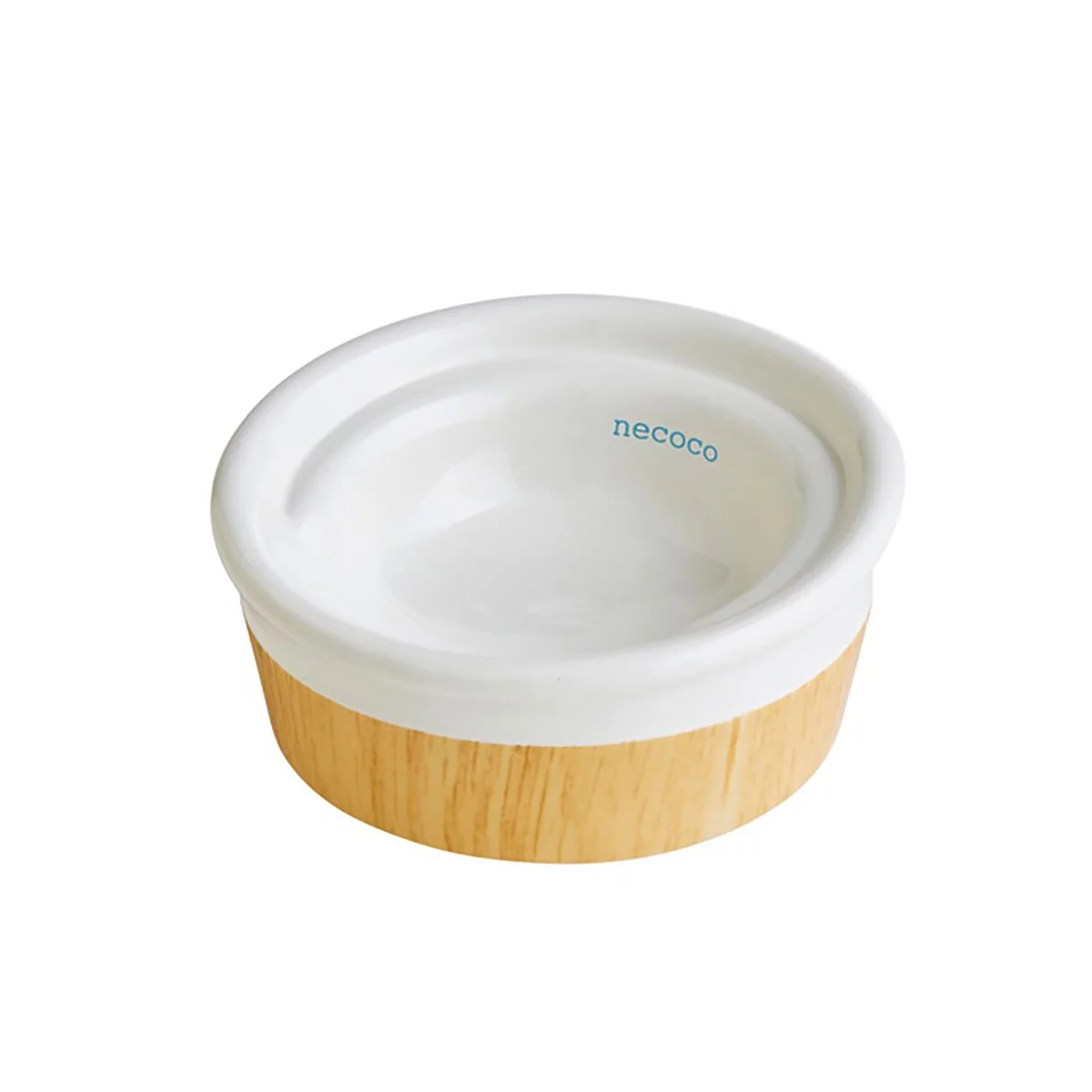necoco 貓用餐具 木紋陶瓷濕糧碗