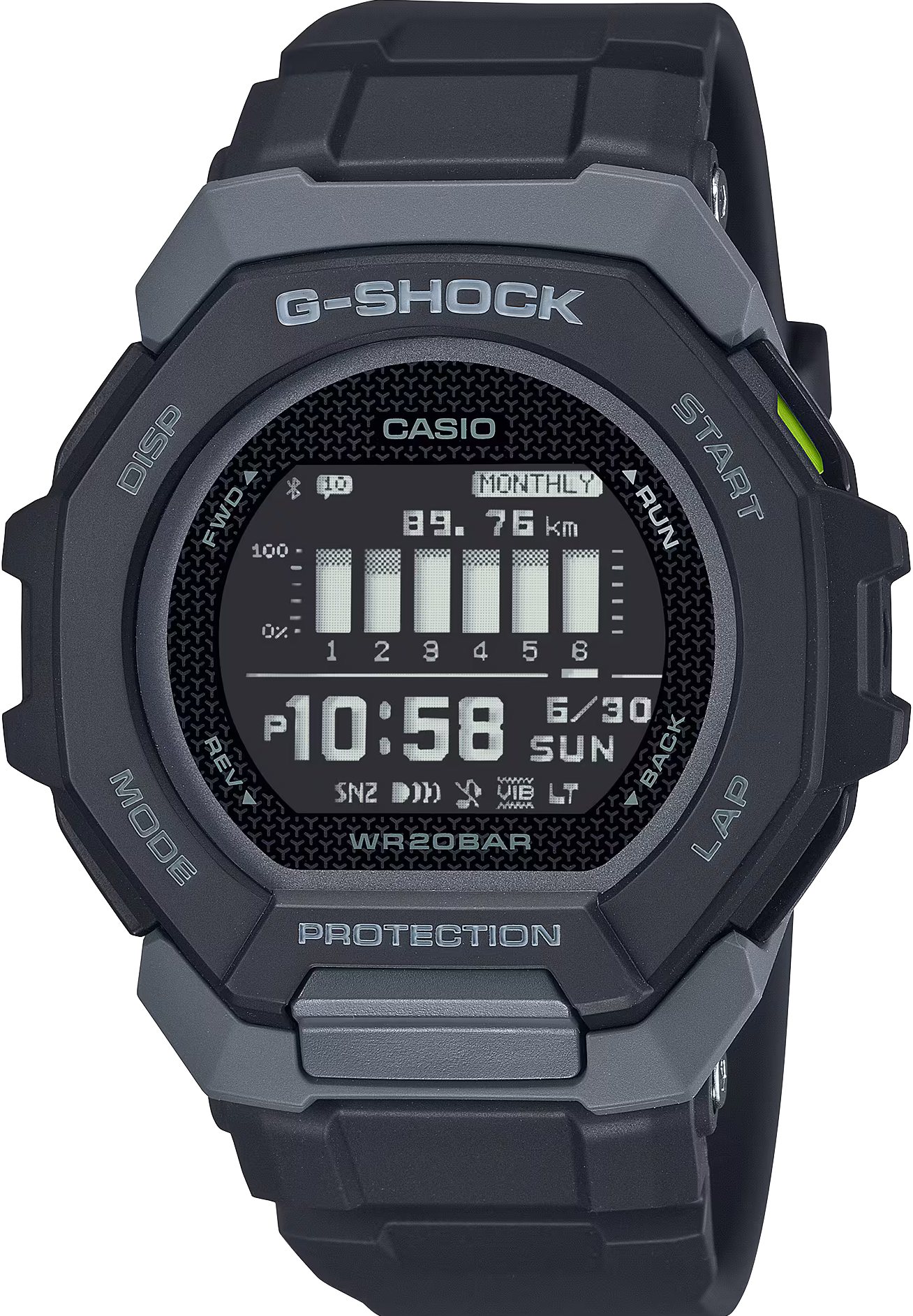 萬年鐘錶 - CASIO卡西歐  G-SHOCK    G-SQUAD藍芽多功能記步防震電子錶 GBD-300-1  錶徑 : 47.4 MM