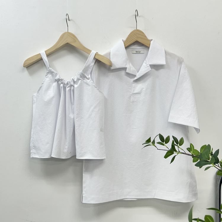 夏季短袖襯衫/抽褶背心 (三色)