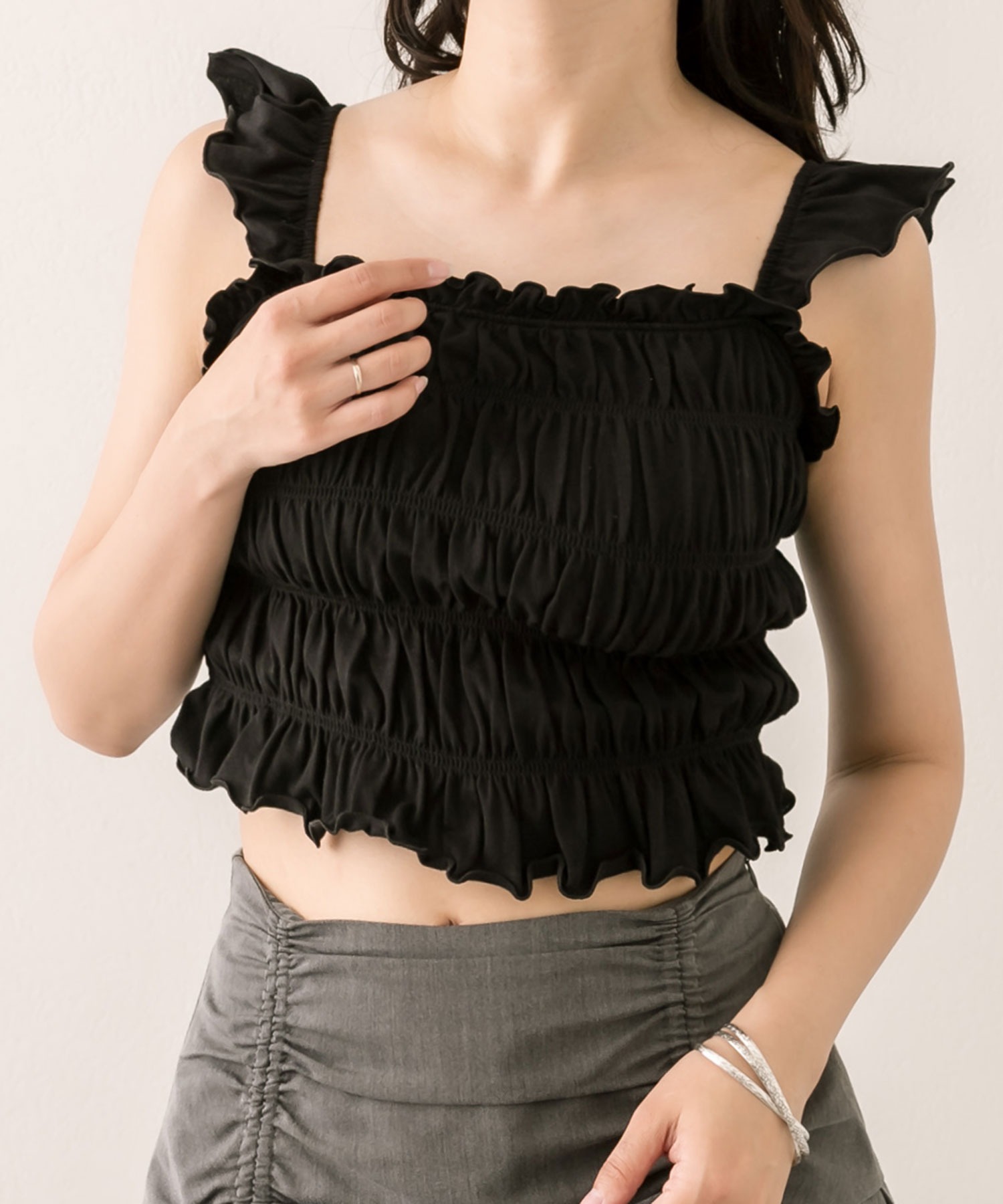 預購 - [預約 9 月] JP 褶褶吊帶背心