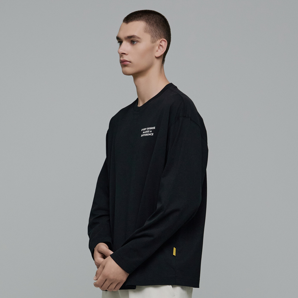 Unisex Glacier Graphic Long Sleeve Tee - CARBON BLACK