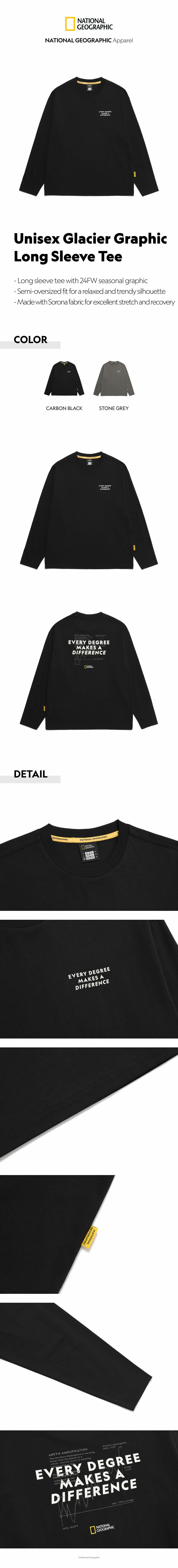 [NG] GLACIER GRAPHIC LONG SLEEVE T-SHIRT ★大人気★ Unisex Glacier Graphic Long Sleeve Tee - CARBON BLACK