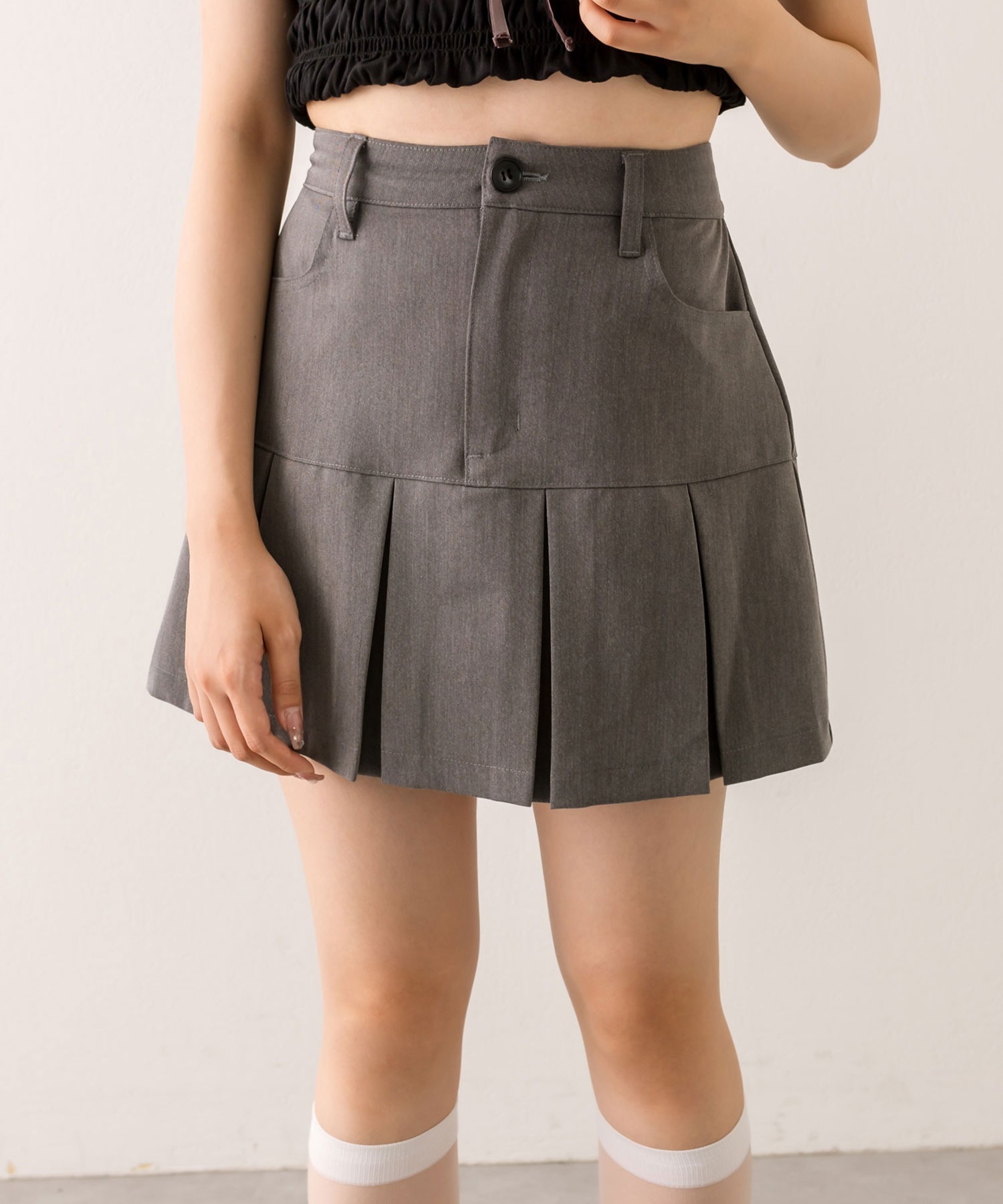 預購 - [預約 9 月] JP 褶褶迷你裙