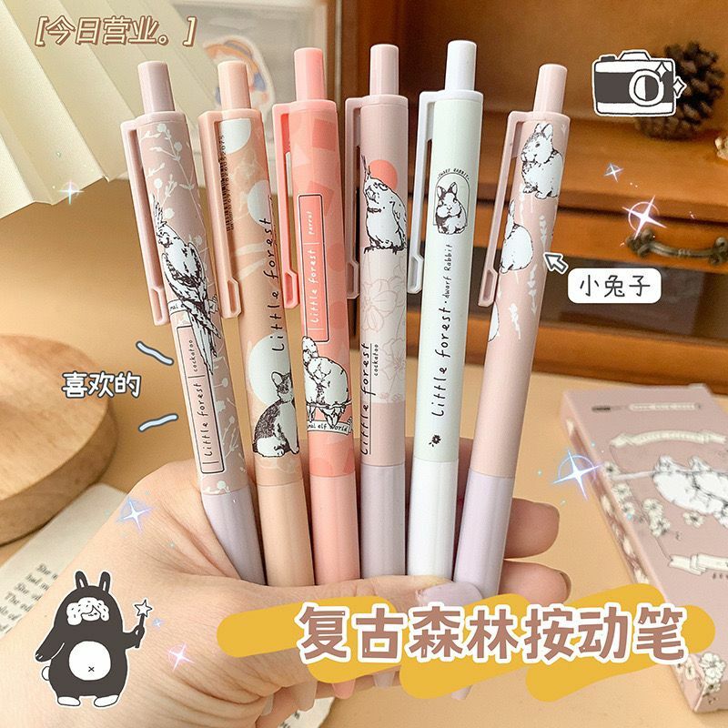 Little Forest Push Action Gel Pen (6 Pcs)