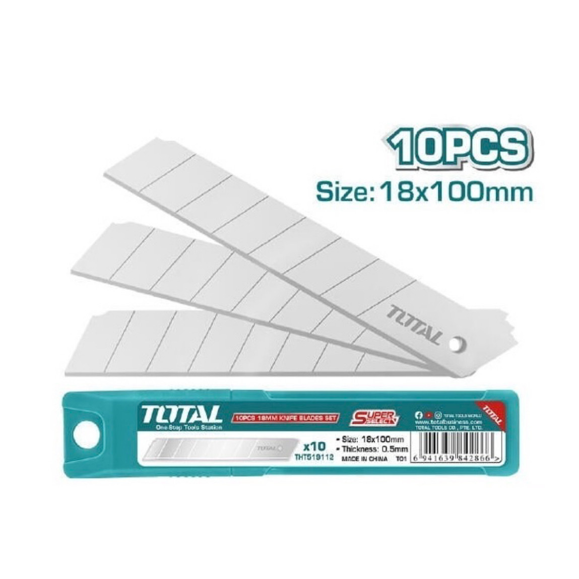 TOTAL 美工刀片組 10入(THT519112) 18mm 美工刀刃組