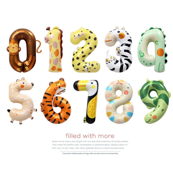 40吋動物鋁膜數字氣球 👉現貨