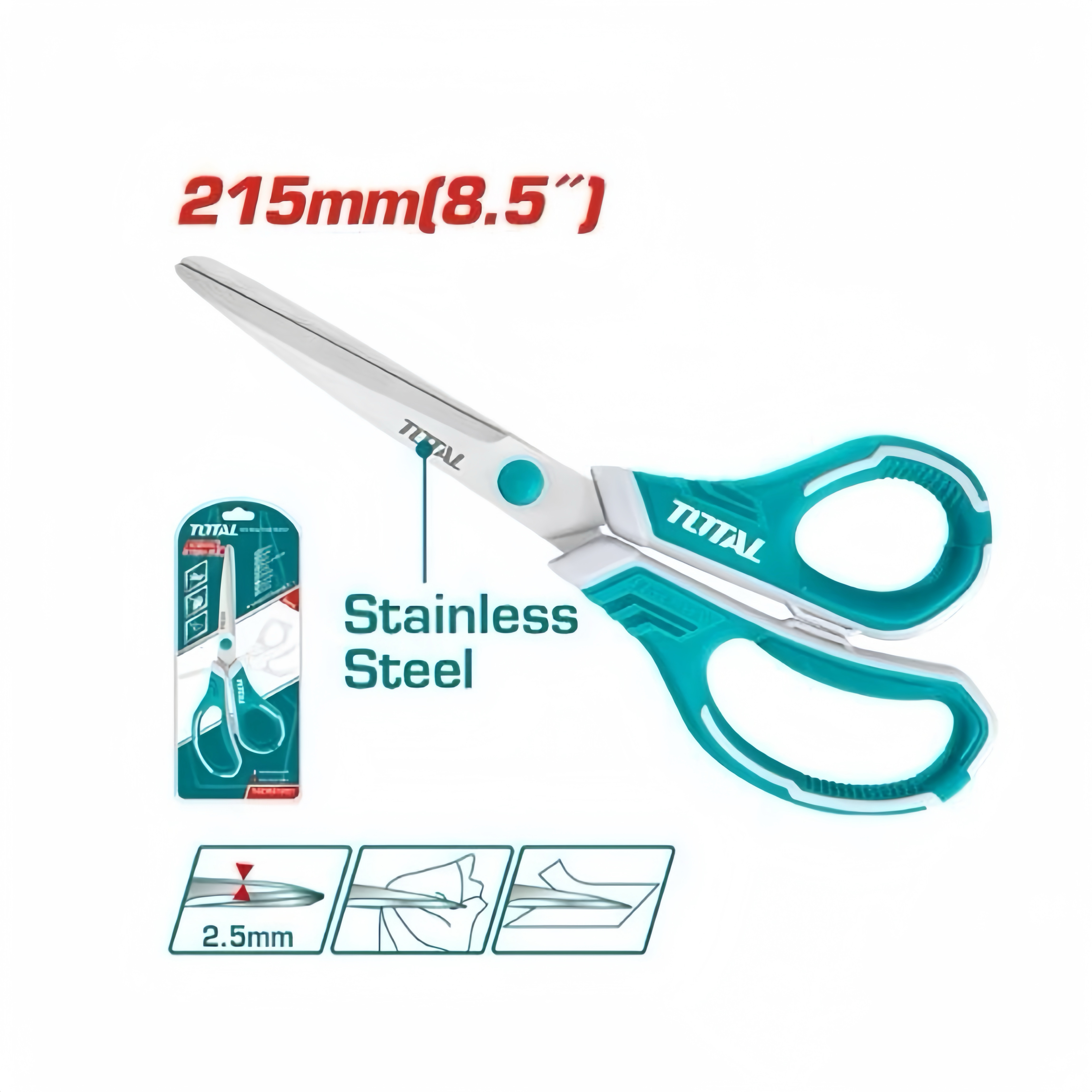 TOTAL 不銹鋼剪刀 215mm(THSCRS812001) 長刃剪刀