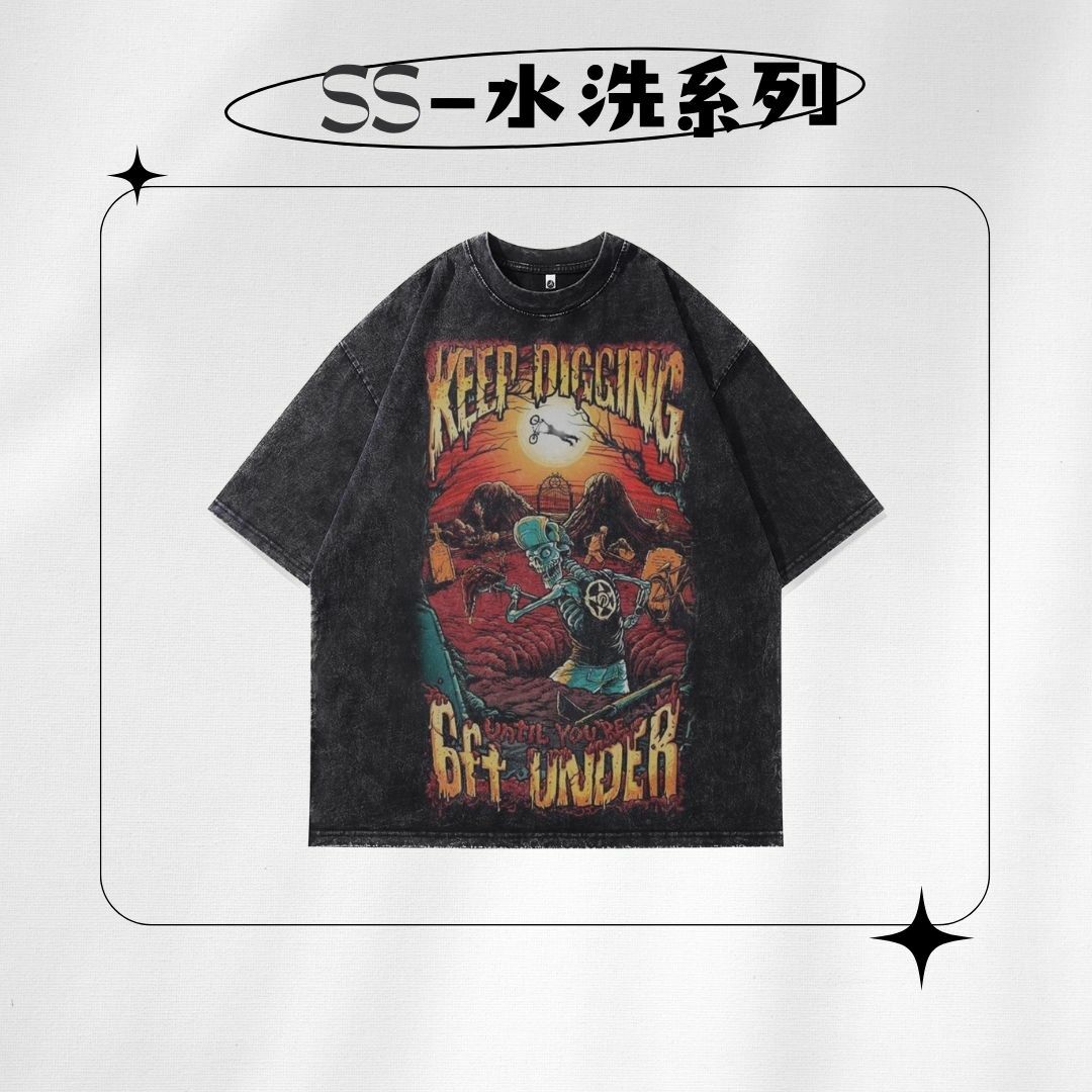 【SS 預購】美式復古系列 骷髏頭元素 水洗短袖上衣