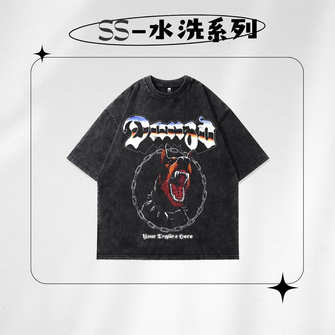 【SS 預購】美式復古系列 動物元素 杜賓 水洗短袖上衣