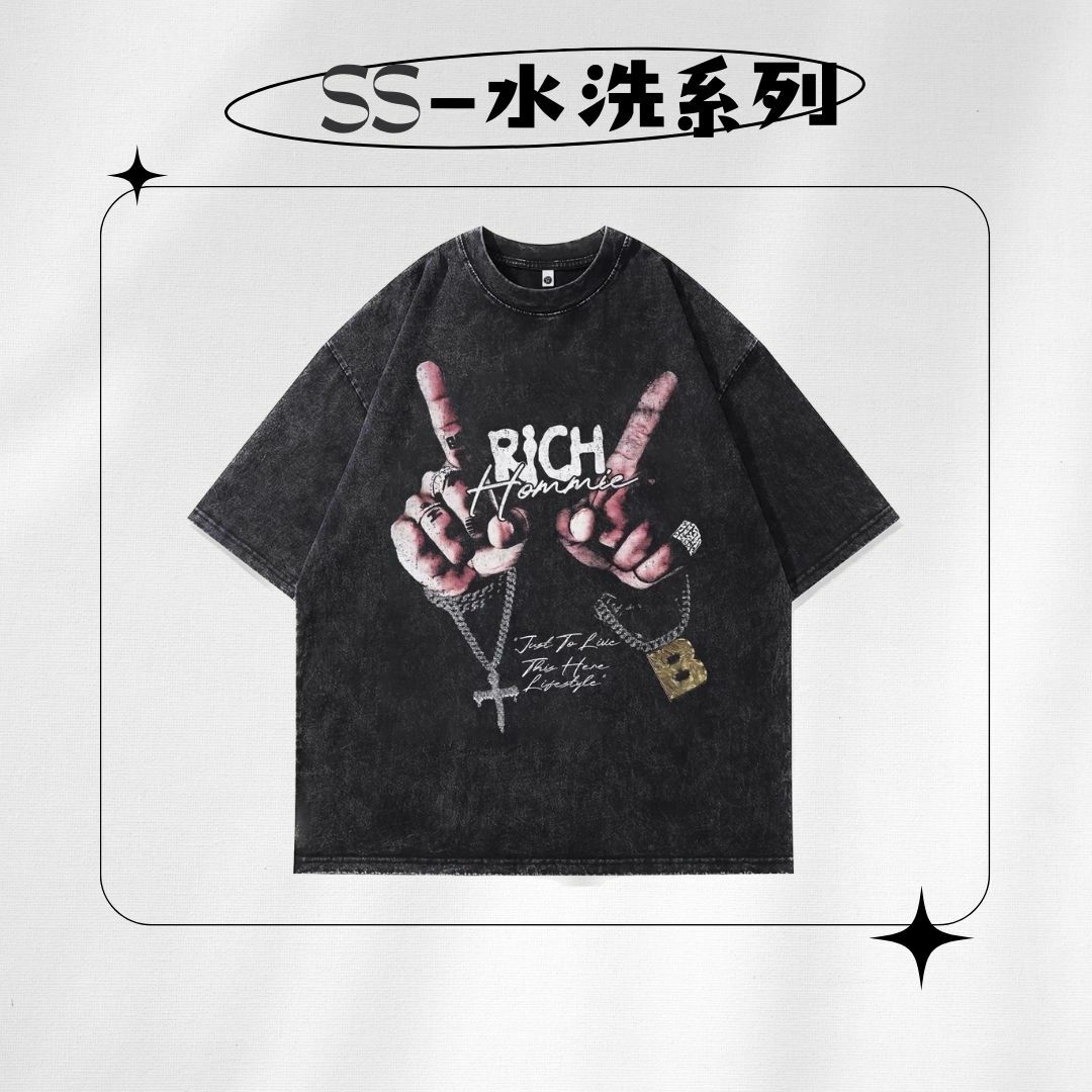 【SS 預購】美式系列 街頭元素 水洗短袖上衣