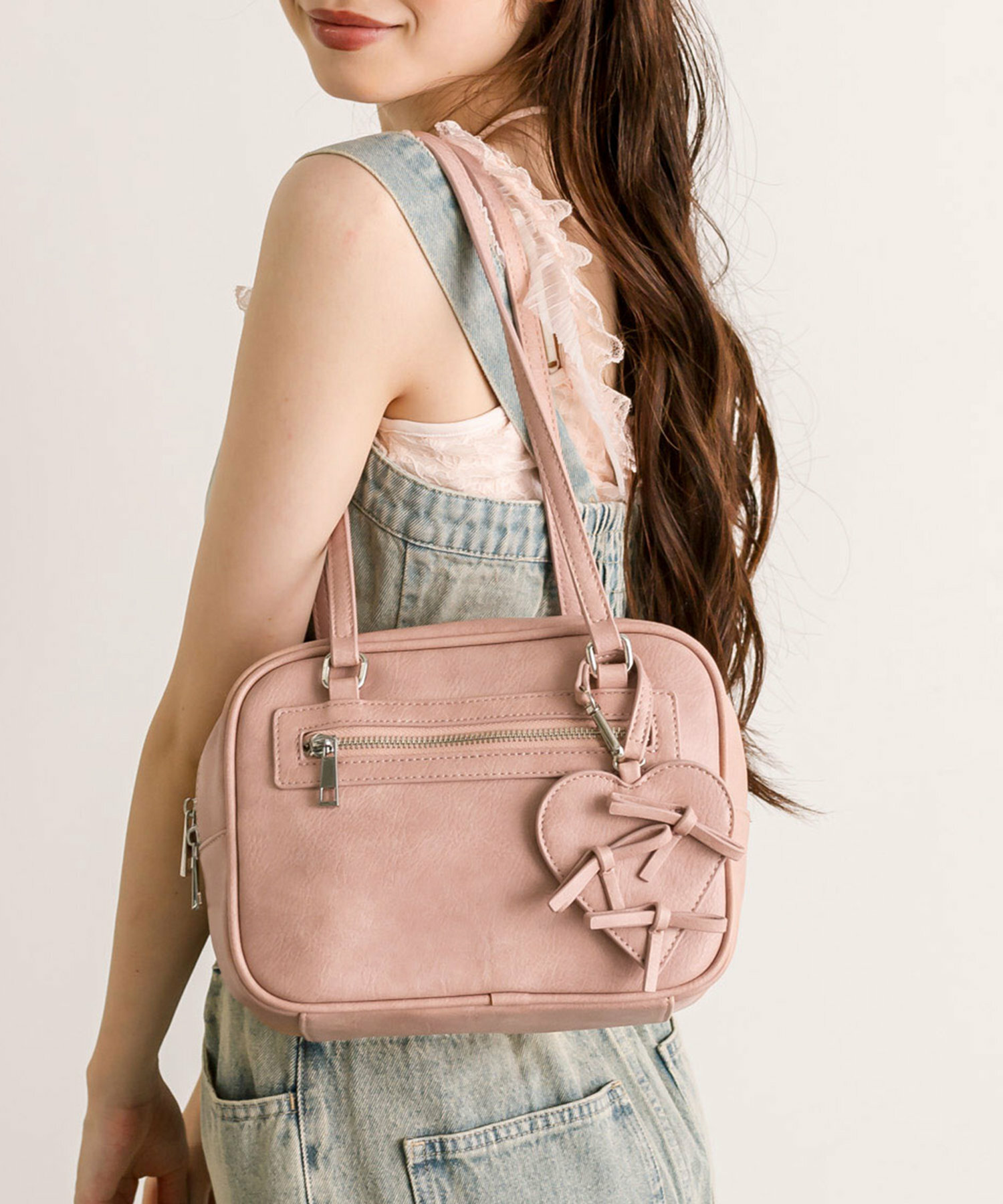 預購 - [預約 10 月] JP 絲帶心形鎖匙扣波士頓袋