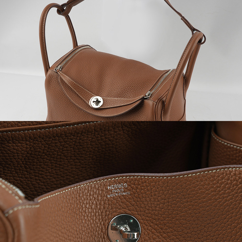 【HERMES】銀釦 TC皮 Lindy 30cm(金棕色) H050161CK 37