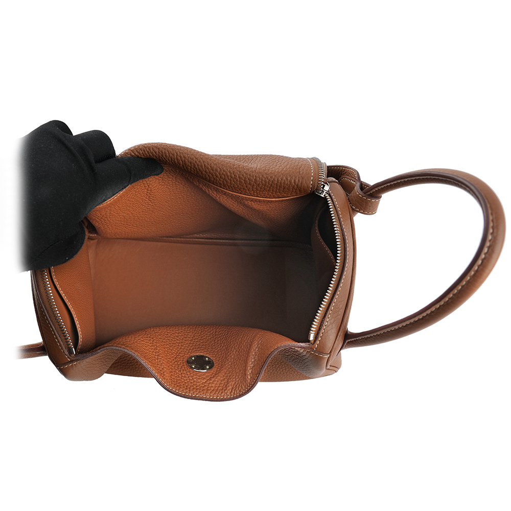 【HERMES】銀釦 TC皮 Lindy 30cm(金棕色) H050161CK 37