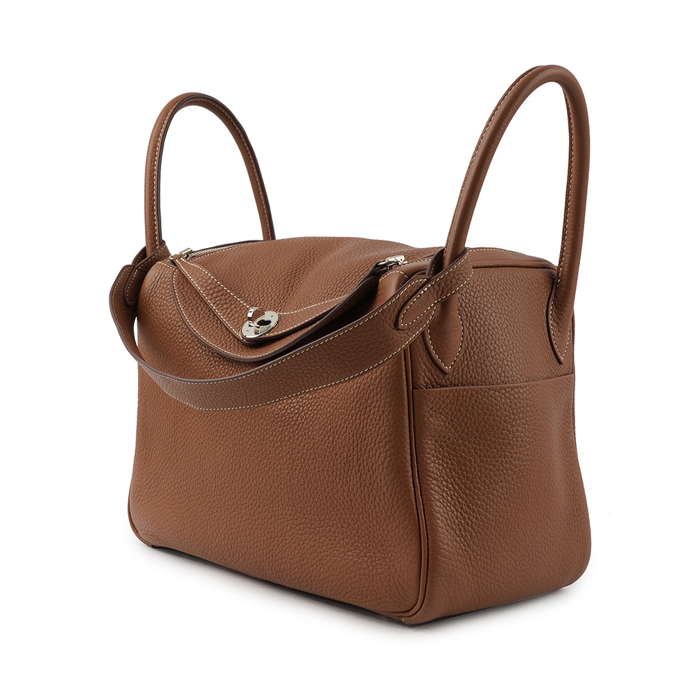 【HERMES】銀釦 TC皮 Lindy 30cm(金棕色) H050161CK 37