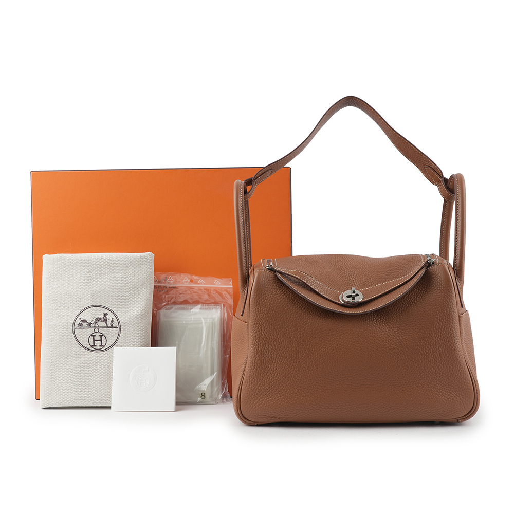 【HERMES】銀釦 TC皮 Lindy 30cm(金棕色) H050161CK 37