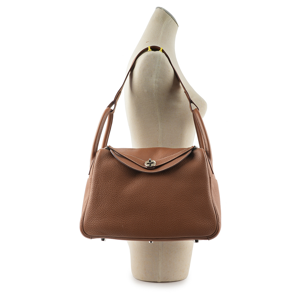 【HERMES】銀釦 TC皮 Lindy 30cm(金棕色) H050161CK 37
