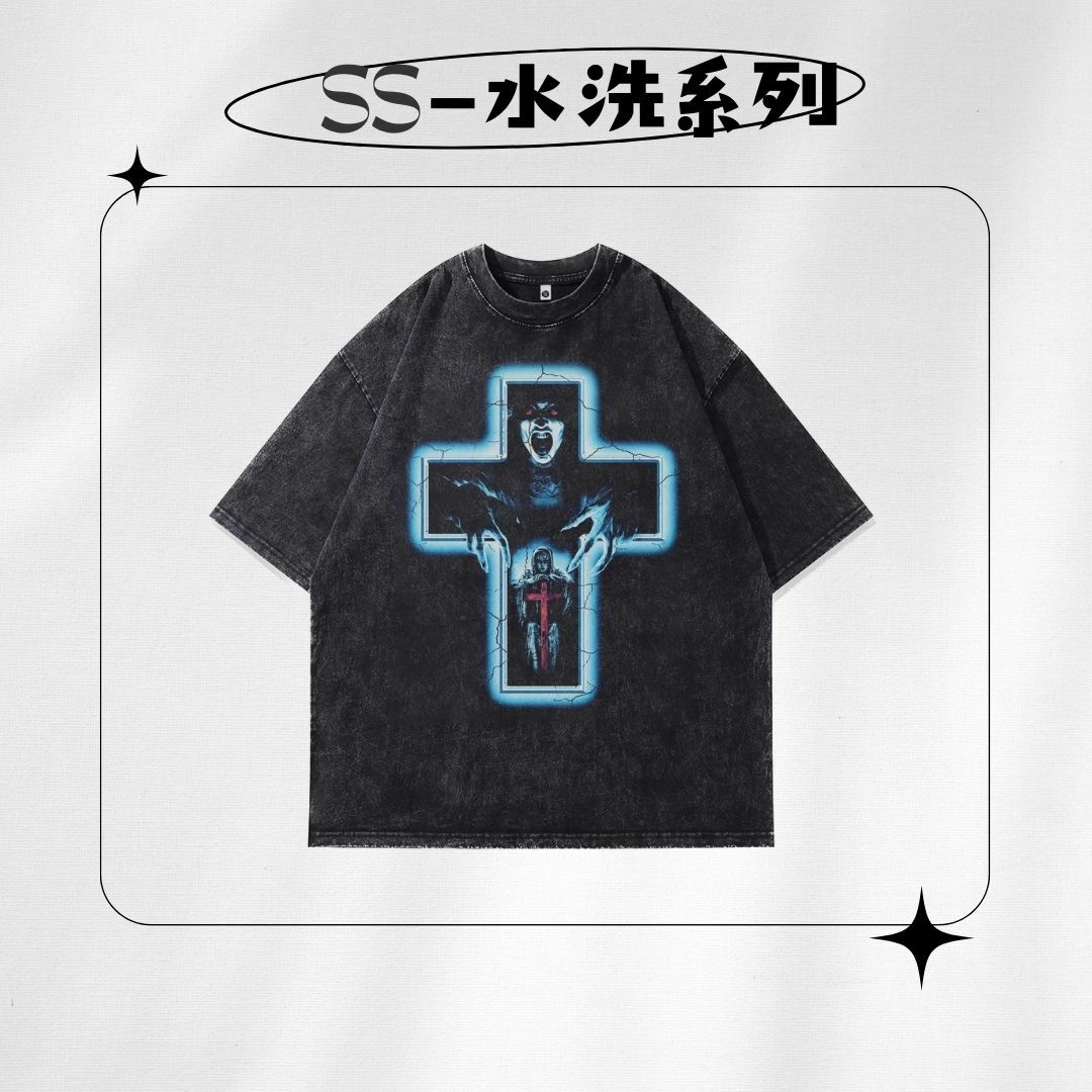 【SS 預購】美式系列 恐怖元素 電影 - 鬼修女 水洗短袖上衣