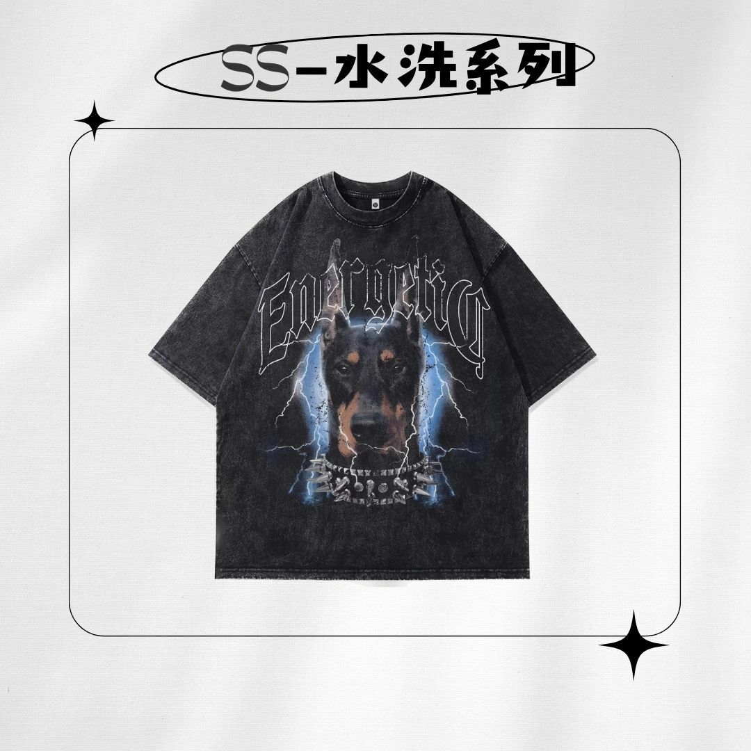 【SS 預購】美式系列 動物元素 杜賓 水洗短袖上衣