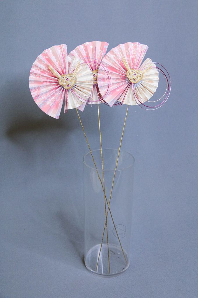 裝飾 花霞扇子花插 3入