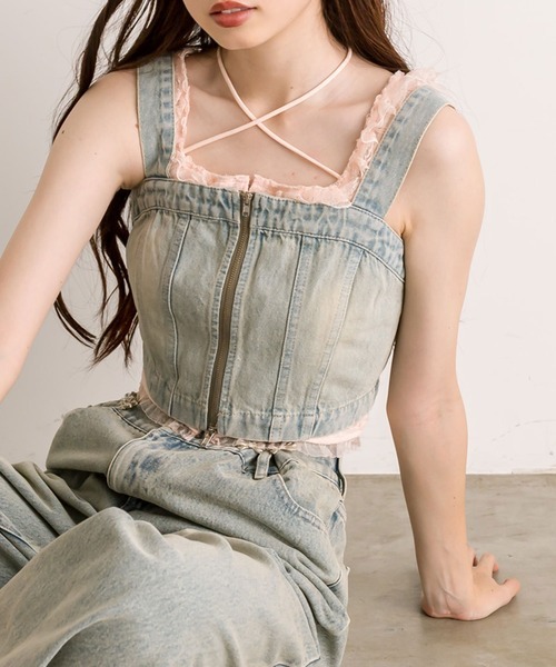 預購 - JP 拉鍊牛仔背心