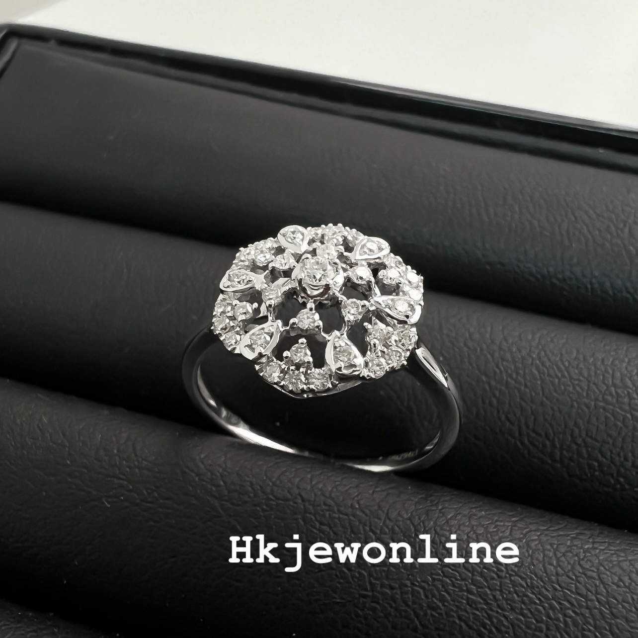 18K White Gold Diamond Earrings + Ring