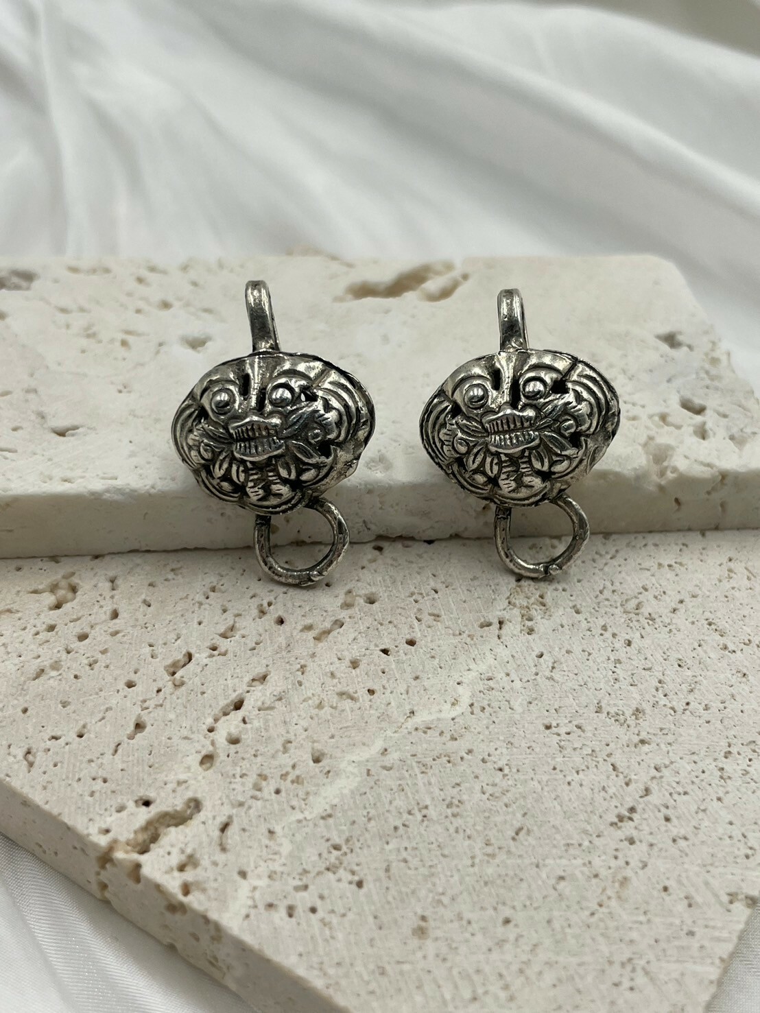 No.4(對)-藏銀掛鉤.橢圓弧形