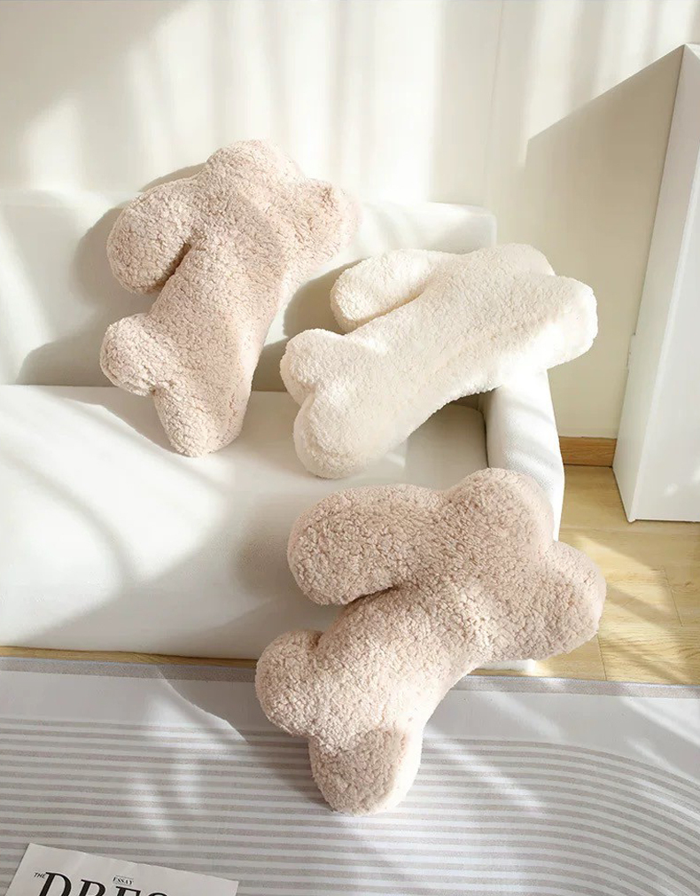 可愛毛絨絨跳躍小白兔抱枕擺件 / 3色