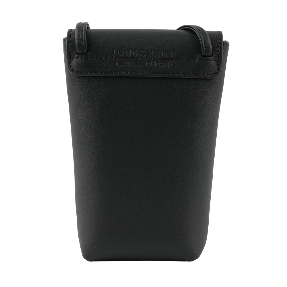 【LONGCHAMP】Le Pliage Xtra 小牛皮斜背手機包(黑色) 34178 987 001