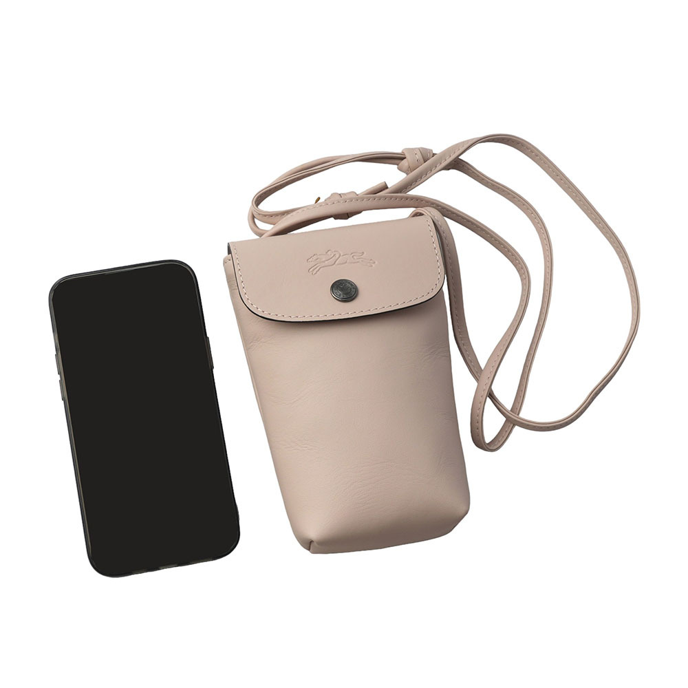 【LONGCHAMP】Le Pliage Xtra 小牛皮斜背手機包(裸膚色) 34178 987 542