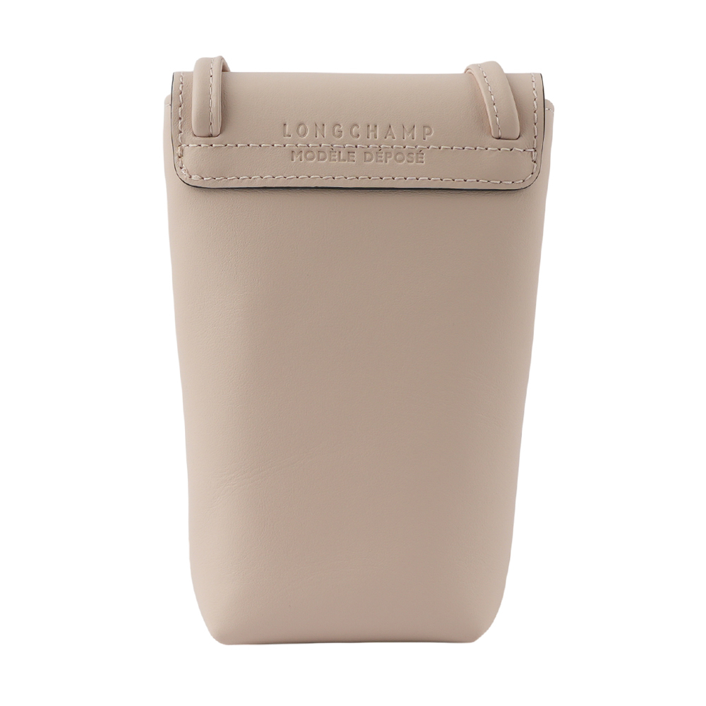 【LONGCHAMP】Le Pliage Xtra 小牛皮斜背手機包(裸膚色) 34178 987 542