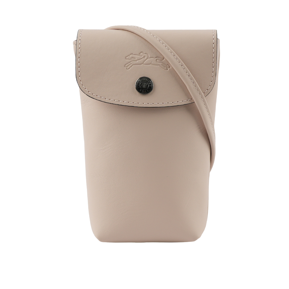 【LONGCHAMP】Le Pliage Xtra 小牛皮斜背手機包(裸膚色) 34178 987 542