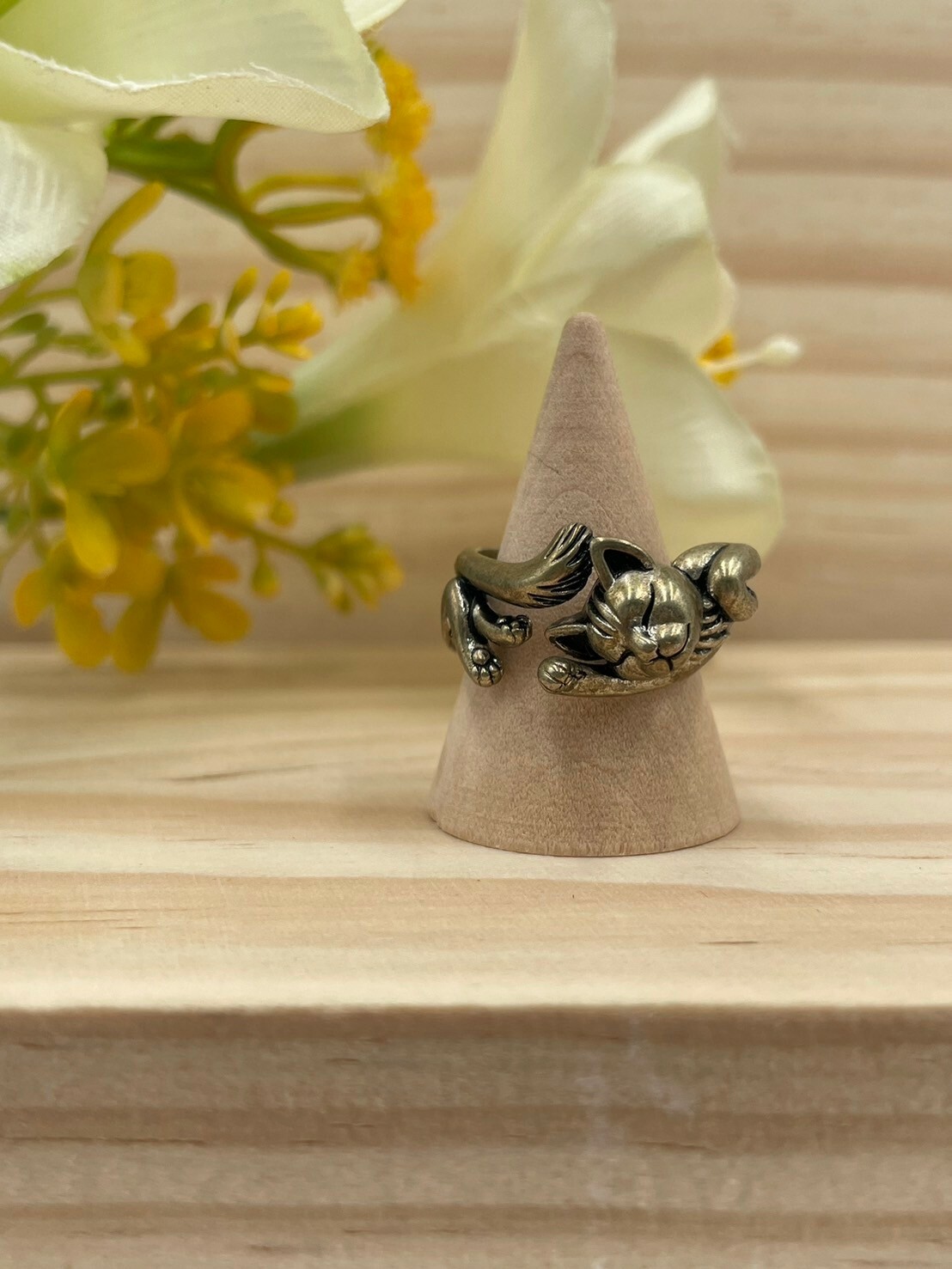 No.22貓咪藏銀戒指戒圍1.8cm