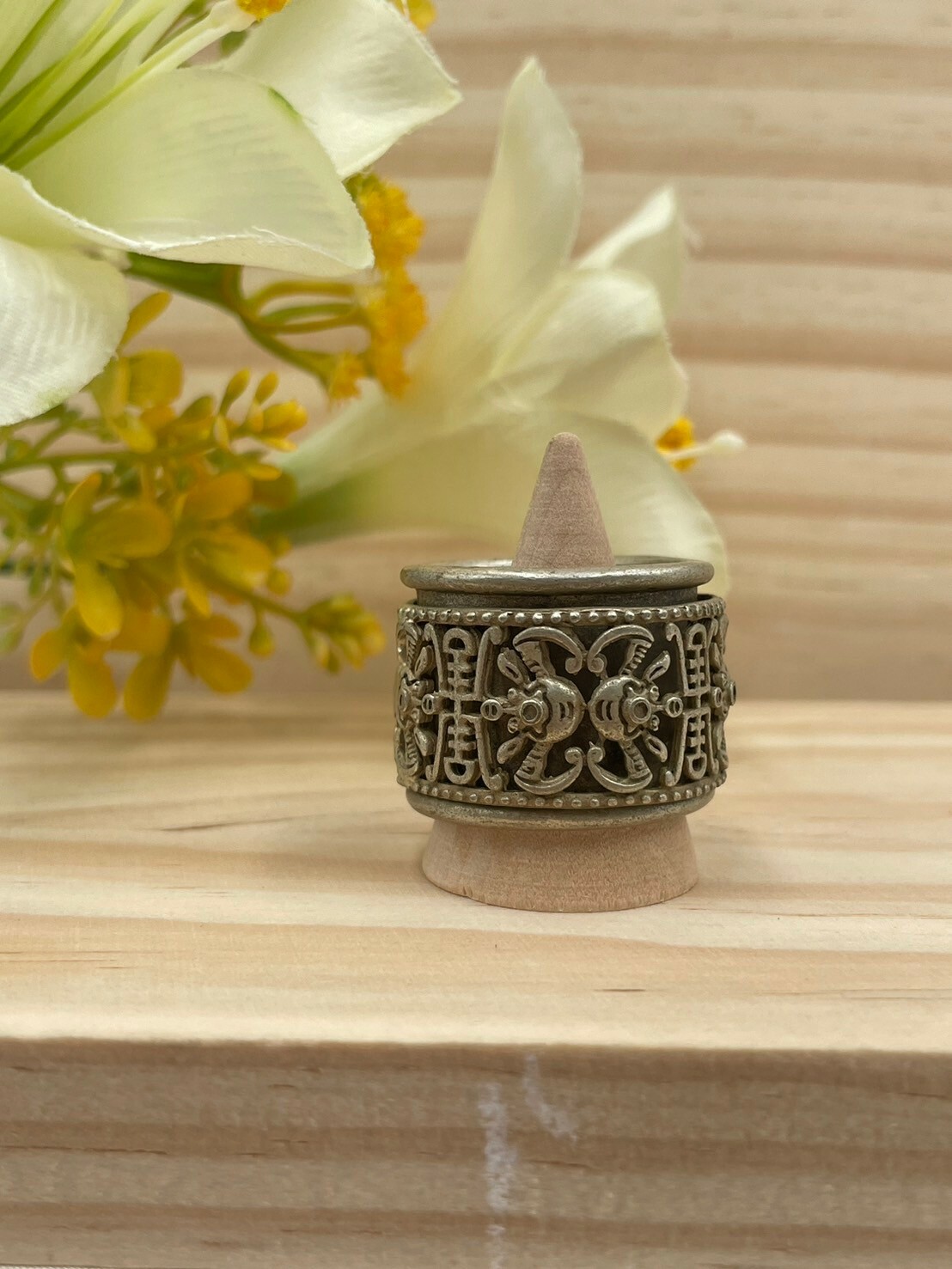 No.3藏銀浮雕五福獻壽扳指戒圍2.2cm寬2cm