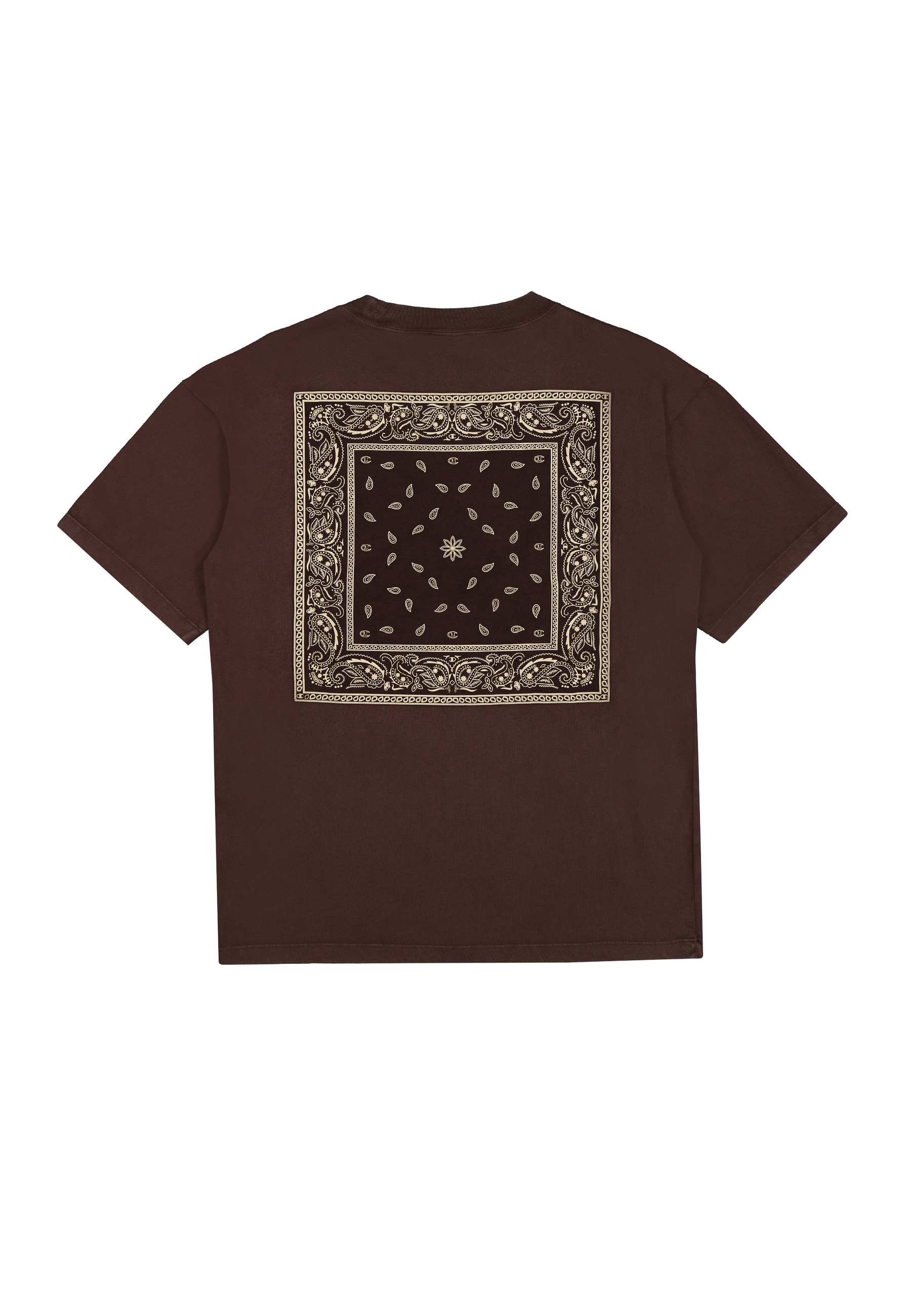 女款- ROCHESTER街頭風 變形蟲拚布 短TEE-咖啡色（117449-MS563）