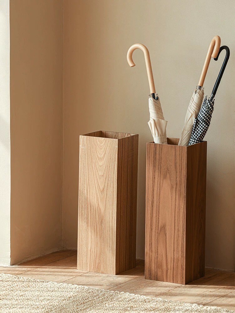 胡桃木曲柳木方形雨傘收納傘架 / 2色