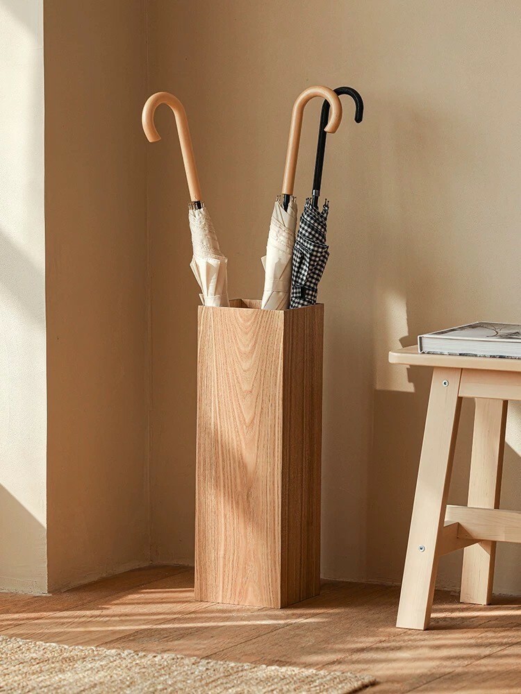 胡桃木曲柳木方形雨傘收納傘架 / 2色