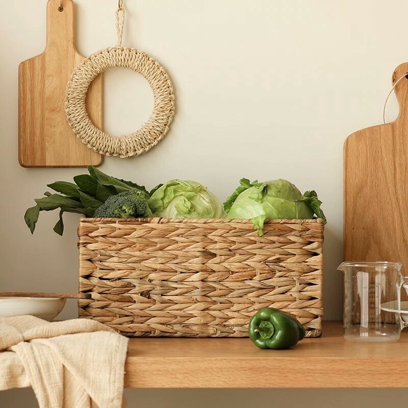 竹編感原色編織方形收納盤擺件 / 3款