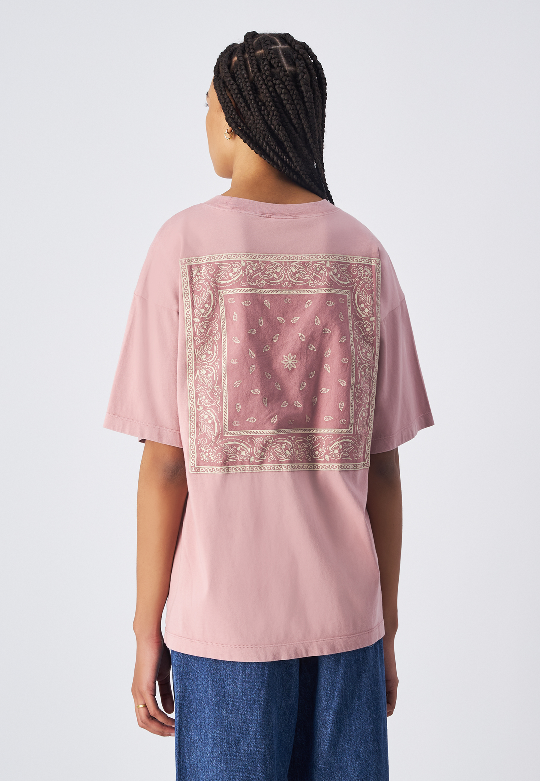 女款 -ROCHESTER街頭風 變形蟲拚布 短TEE-粉色（117449-PS091）