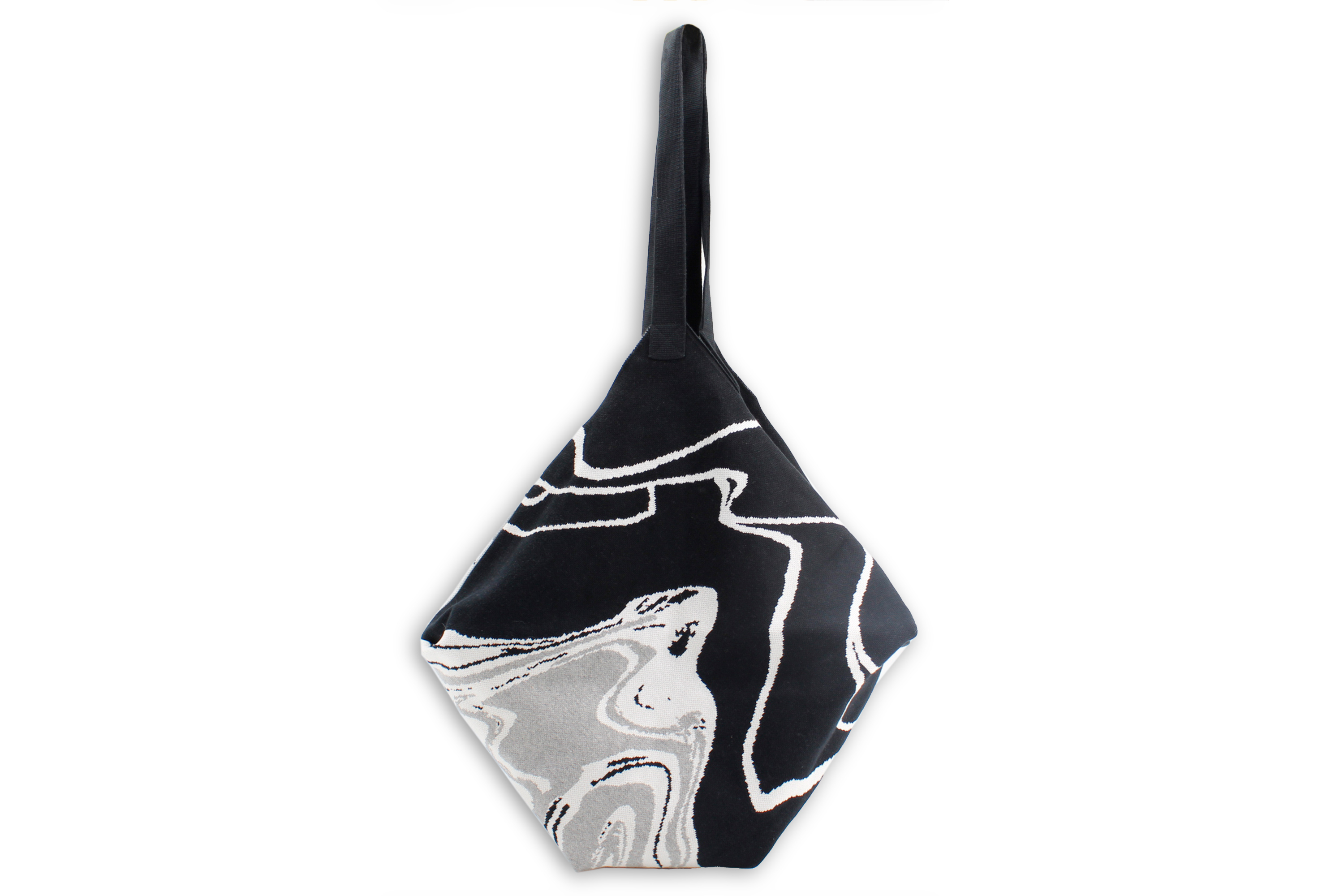 抽象筆觸針織袋