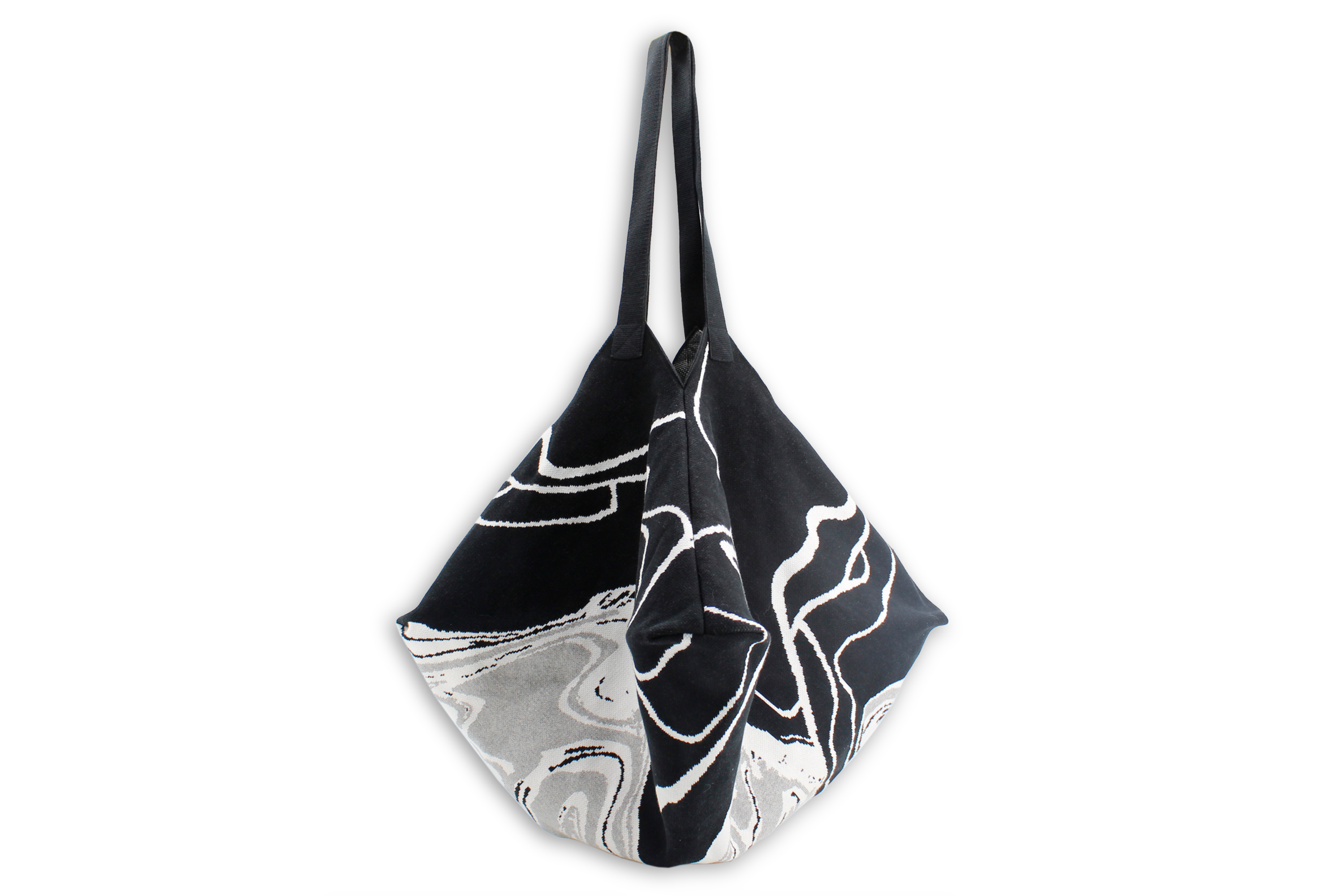 抽象筆觸針織袋