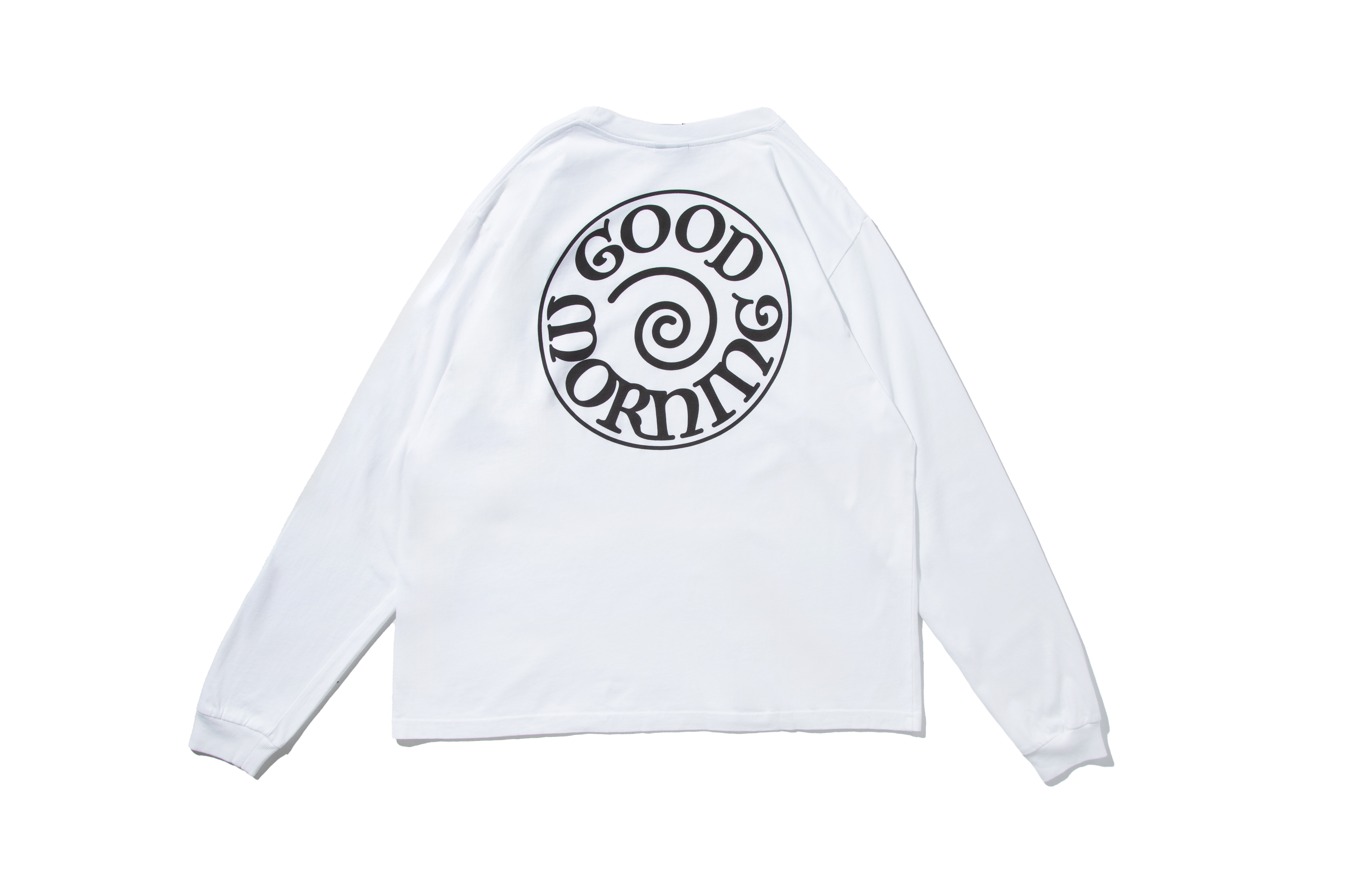 GOOD MORNING TAPES "SPIRAL LOGO LS TEE" (WHITE)