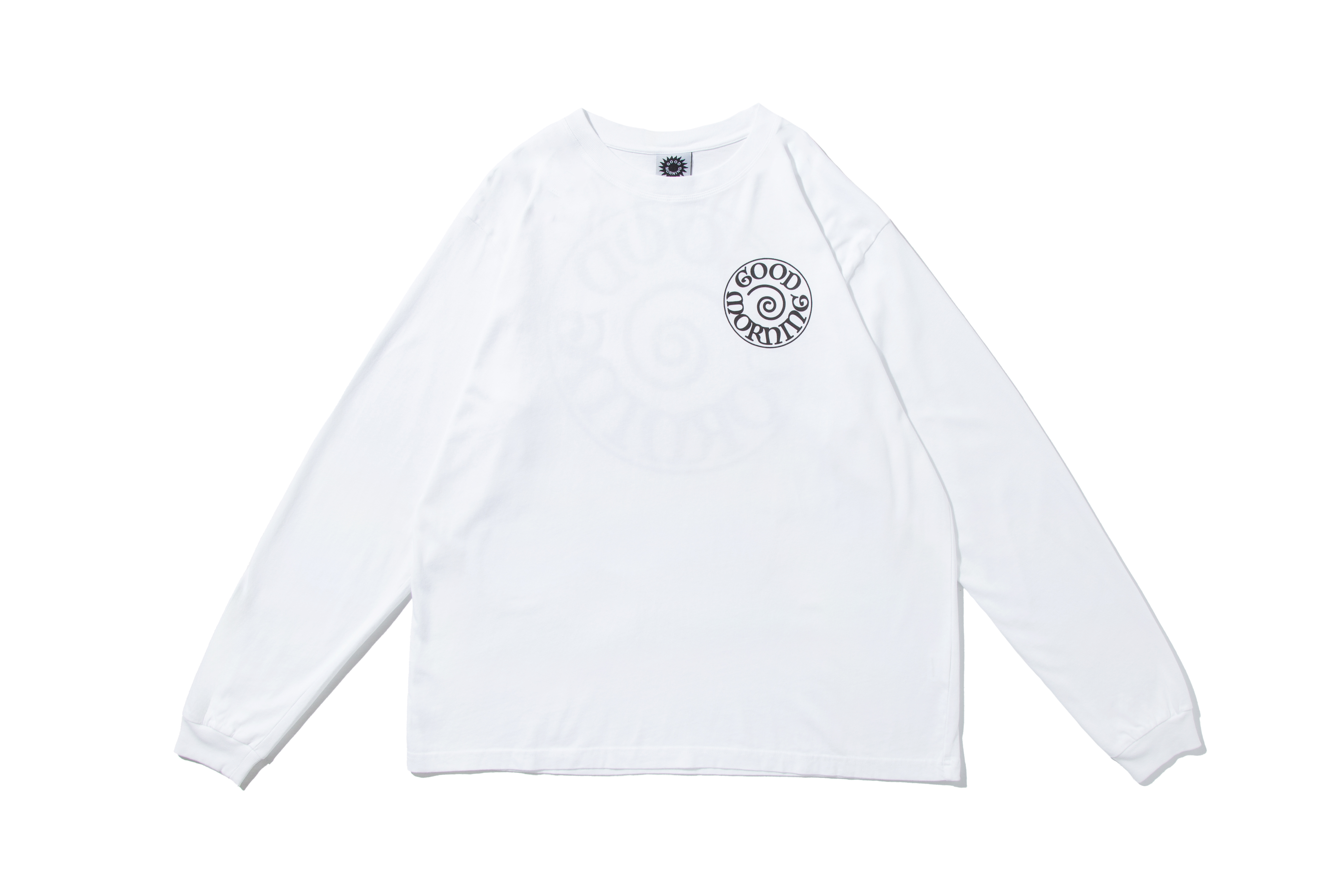 GOOD MORNING TAPES "SPIRAL LOGO LS TEE" (WHITE)