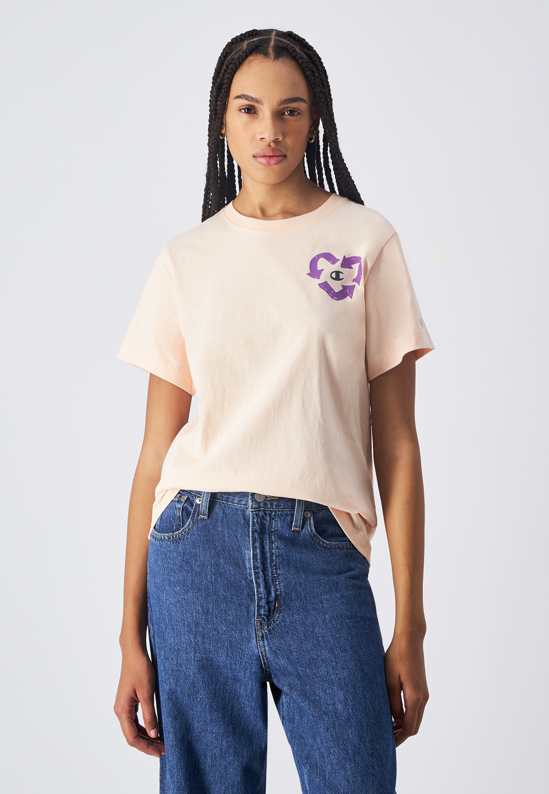 女款-【ECO 愛地球系列】ECYCLE HEART 短TEE-粉色（117497-PS187）