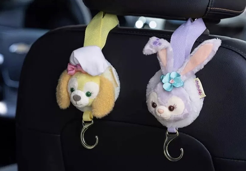 史黛拉露 星黛露 StellaLou 可琦安 餅乾 CookieAnn 絨毛大頭 造型 汽車座椅 掛勾2入組 汽車用品 -上海迪士尼樂園